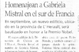 Homenajean a Gabriela Mistral en el sur de Francia