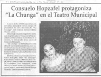 Consuelo Holzapfel protagoniza "La Chunga" en el Teatro Municipal