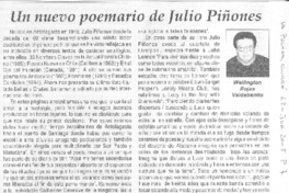 Un nuevo poemario de Julio Piñones