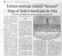 Exitoso montaje infantil "Oceano" llega al Teatro Municipal de Viña