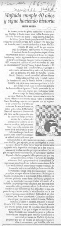 Mafalda cumple 40 años y sigue haciendo historia