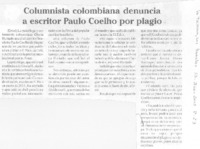 Columnista colombiana denuncia a escritor Paula Coelho por plagio
