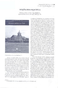 Reseña bibliográfica : Historia andina en Chile, Jorge Hidalgo L. Editorial Universitaria, Santiago, 2004, pp. 705.
