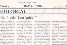400 años de "Don Quijote."