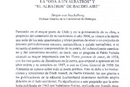 "Realismo poético" de Pablo Neruda : la "oda a un albatros" ; y, "el Albastros" de Baudelaire