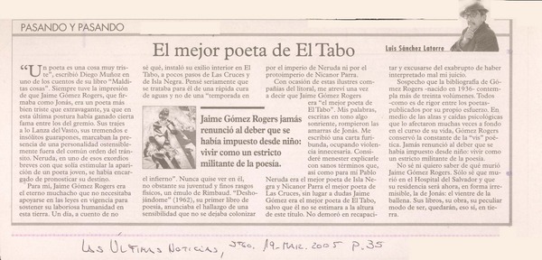 El mejor poeta de El Tabo