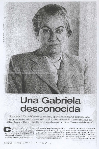 Una Gabriela desconocida.