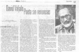 David Valjalo, poeta sin renuncias