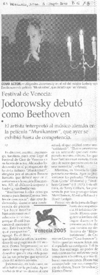 Jodorowsky debutó como Beethoven