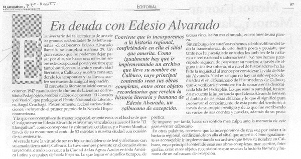 En deuda con Edesio Alvarado.