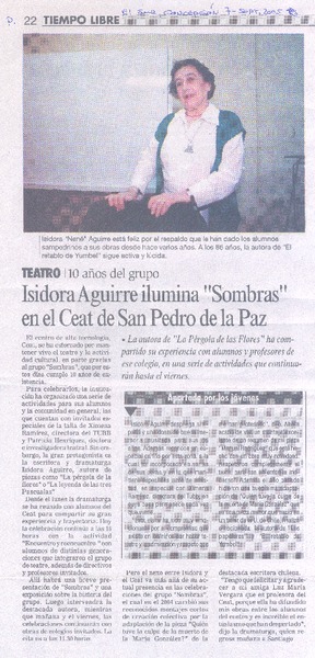 Isidora Aguirre ilumina "Sombras" en el Ceat de San Pedro de la Paz.
