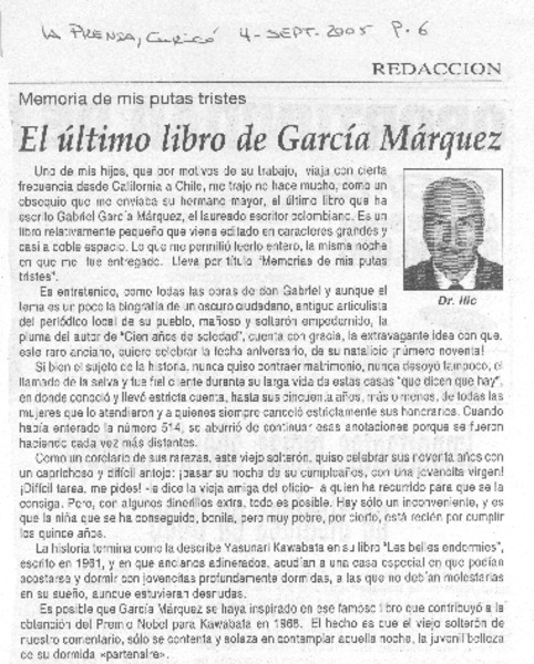 El Ultimo libro de García Márquez.