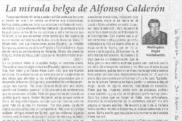 La mirada belga de Alfonso Calderón.