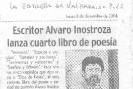 Escritor Alvaro Inostroza lanza cuarto libro de poesía.