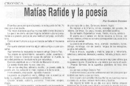 Matías Rafide y la poesía.