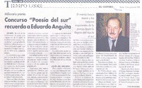 Concurso "Poesía del Sur" recuerda a Eduardo Anguita.