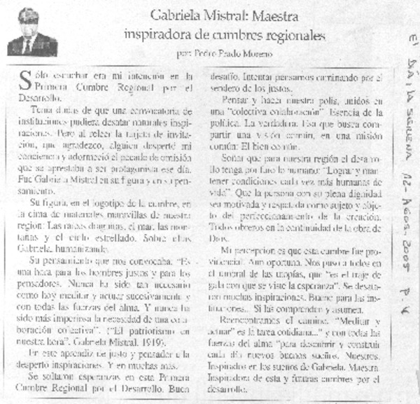 Gabriela Mistral: maestra inspiradora de cumbres regionales.