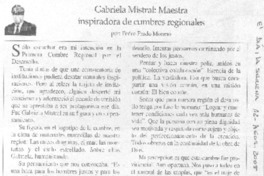Gabriela Mistral: maestra inspiradora de cumbres regionales.