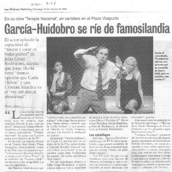 García-Huidobro se ría famosilandia