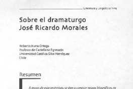 Sobre el dramaturgo José Ricardo Morales