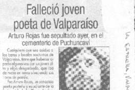 Falleció joven poeta de Valparaíso.