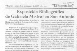Exposición bibliográfica de Gabriela Mistral en San Antonio.