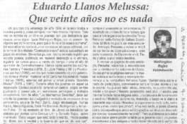 Eduardo Llanos Melussa: Que veinte años no es nada.