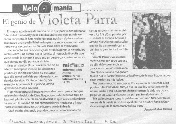 El Genio de Violeta Parra.