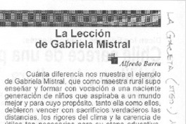 La lección de Gabriela Mistral