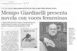 Mempo Giardinelli presenta novela con voces femeninas