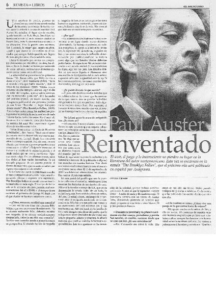 Paul Auster reinventado [entervista]