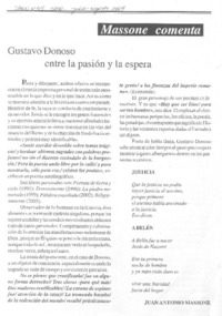 Gustavo Donoso entre la pasión y la espera.