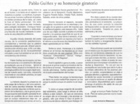 Pablo Guiñez y su homenaje giratorio