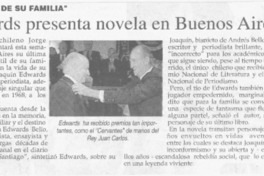 Edwards presenta novela en Buenos Aires.