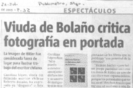 Viuda de de Bolaño critica fotografía en portada.