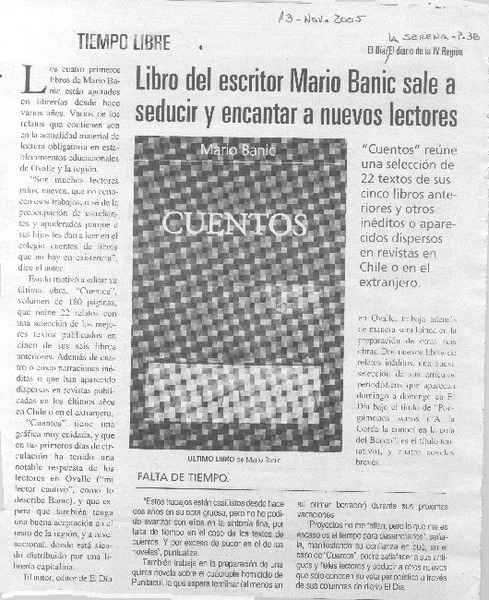 Libro del escritor Mario Banic sale a seducir y encantar a nuevos lectores.