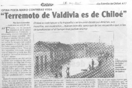 "Terremoto de Valdivia es de Chiloé"