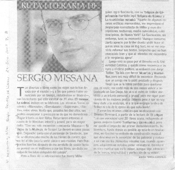 Ruta literaria de Sergio Missana