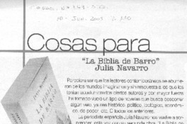 Cosas para "La Biblia de barro" Julia Navarro