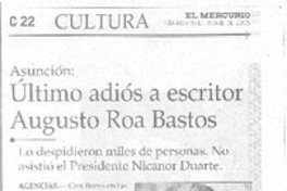 Último adiós a escritor Augusto Roa Bastos