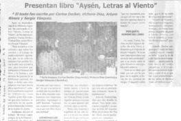 Presentan Libro "Aysén, letras al viento"
