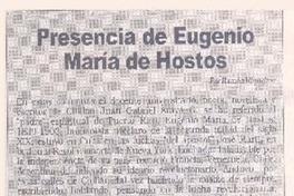 Presencia de Eugenio María de Hostos