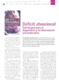 Déficit atencional : estrategias para el diagnóstico y la intervención psicoeducativa