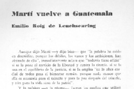 Martí vuelve a Guatemala