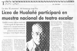 Liceo de Hualañé participará en muestra nacional de teatro escolar