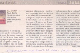"El Zahir" Paulo Zahir. Planeta, Barcelona, 286 páginas.