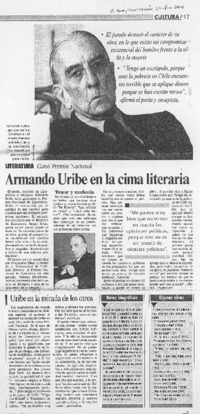 Armando Uribe en la cima literaria.