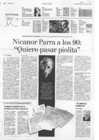 Nicanor Parra a los 90: "Quiero pasar piolita" (entrevistas)