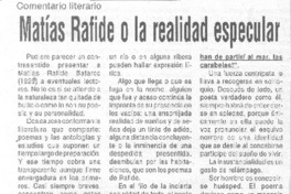 Matías Rafide o la realidad especular.