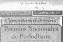 Premios Nacionales de Periodismo.